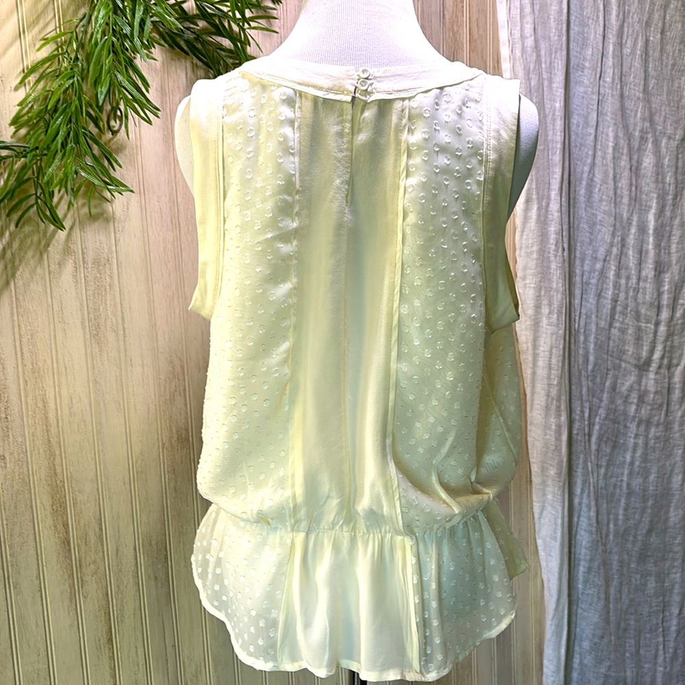 Daniel Rainn Silk Lined Peplum Blouse, Medium, NWOT, Cream Ecru Sheer Elegant - Picture 6 of 14